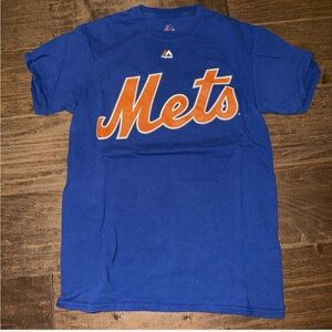 New York Mets Jacob deGrom #48 Blue Tshirt Majestic Size Small